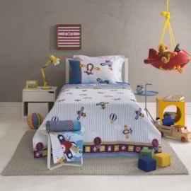 Jogo de Cama Solteiro Infantil Santista Basic Aviões 3 Peças 100% Algodão Jogo de Cama Solteiro Infantil Santista Basic Aviões 3 Peças 100% Algodão
