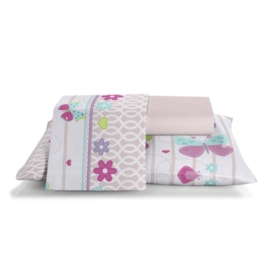 Jogo de Cama Solteiro Infantil Santista Basic Borboletas 3 Peças 100% Algodão Jogo de Cama Solteiro Infantil Santista Basic Borboletas 3 Peças 100% Algodão