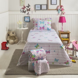 Jogo de Cama Solteiro Infantil Santista Basic Borboletas 3 Peças 100% Algodão Jogo de Cama Solteiro Infantil Santista Basic Borboletas 3 Peças 100% Algodão