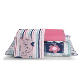 Jogo de Cama Solteiro Infantil Santista Basic Katty 3 Peças 100% Algodão Jogo de Cama Solteiro Infantil Santista Basic Katty 3 Peças 100% Algodão