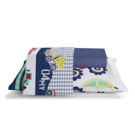 Jogo de Cama Solteiro Infantil Santista Basic Racing Cars 3 Peças 100% Algodão Jogo de Cama Solteiro Infantil Santista Basic Racing Cars 3 Peças 100% Algodão