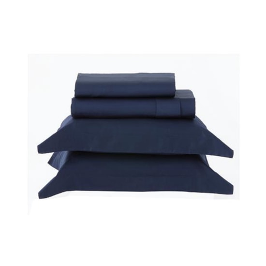 Jogo de Cama Solteiro Kacyumara Satinee Azul Marinho 3Pçs 300Fios Jogo de Cama Solteiro Kacyumara Satinee Azul Marinho 3Pçs 300Fios