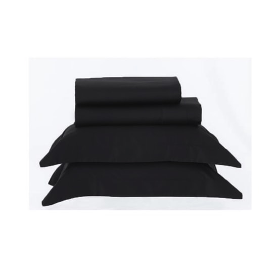 Jogo de Cama Solteiro Kacyumara Satinee Preto 3Pçs 300Fios Jogo de Cama Solteiro Kacyumara Satinee Preto 3Pçs 300Fios
