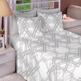 Jogo de Cama Solteiro King Premium Linea 180 Fios Geométrico Cinza (2 Lençois + 1 Fronha) Jogo de Cama Solteiro King Premium Linea 180 Fios Geométrico Cinza (2 Lençois + 1 Fronha)