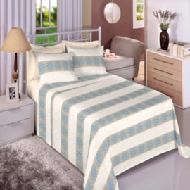 Jogo de Cama Solteiro King Premium Linea 180 Fios Listras e Mandala (2 Lençois + 1 Fronha) Jogo de Cama Solteiro King Premium Linea 180 Fios Listras e Mandala (2 Lençois + 1 Fronha)