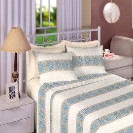 Jogo de Cama Solteiro King Premium Linea 180 Fios Listras e Mandala (2 Lençois + 1 Fronha) Jogo de Cama Solteiro King Premium Linea 180 Fios Listras e Mandala (2 Lençois + 1 Fronha)