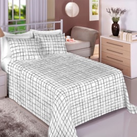 Jogo de Cama Solteiro King Premium Linea 180 Fios Quadros Branco (2 Lençois + 1 Fronha) Jogo de Cama Solteiro King Premium Linea 180 Fios Quadros Branco (2 Lençois + 1 Fronha)