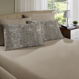 Jogo de Cama Solteiro Leopardo 2 Trigo 2 Peças Portallar Jogo de Cama Solteiro Leopardo 2 Trigo 2 Peças Portallar