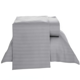 Jogo de Cama Solteiro Lepin Enxovais Stripe Cinza 3 Pçs (2lençois + 1Fronha)
