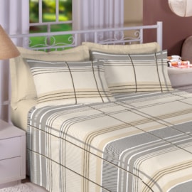 Jogo de Cama Solteiro Premium Linea 180 Fios Geométrico Bege (2 Lençois + 1 Fronha) Jogo de Cama Solteiro Premium Linea 180 Fios Geométrico Bege (2 Lençois + 1 Fronha)