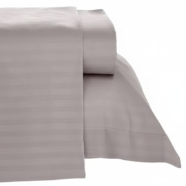 Jogo de Cama Solteiro Rosé Listrado Lepin Enxovais 3 Peças (2 Lençóis + 1 Fronha) – Macio, Elegante e Ideal para Airbnb e Uso Diário