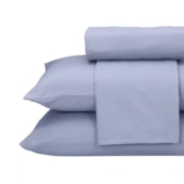Jogo de Cama Solteiro Teka Diamante Azul 150 Fios 3 Peças (2 Lençois e 1 Fronhas)