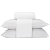 Jogo de Cama Solteiro Teka Diamante Branco 150 Fios 3 Peças (2 Lençois e 1 Fronhas)