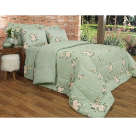 Jogo de Cama Solteiro Teka Diamante Elisa Verde 150 Fios 4 Peças Jogo de Cama Solteiro Teka Diamante Elisa Verde 150 Fios 4 Peças