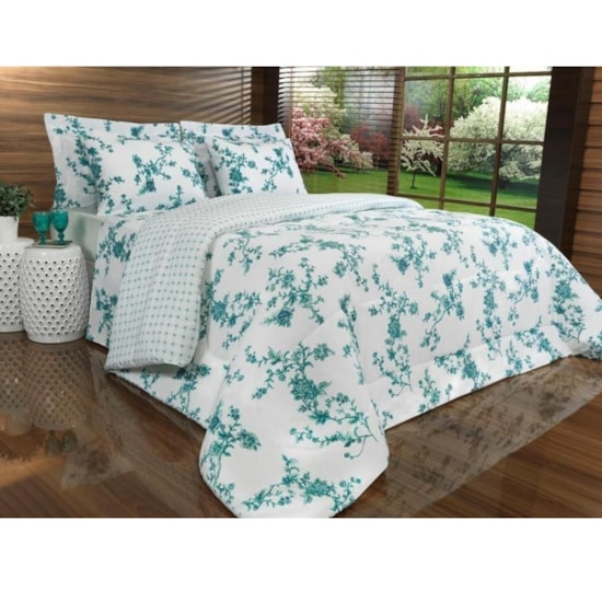 Jogo de Cama Solteiro Teka Diamante Faiança 150 Fios 4 Peças Jogo de Cama Solteiro Teka Diamante Faiança 150 Fios 4 Peças