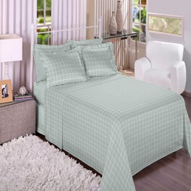 Jogo de Cama Solteiro Trésor 300 Fios Quadros Verde Jogo de Cama Solteiro Trésor 300 Fios Quadros Verde