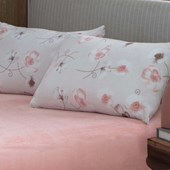 Jogo de Lençol Casal Confort Plush Rosa Serenata Seven Textil 3 Peças(1 Lençol e 2 Fronha)