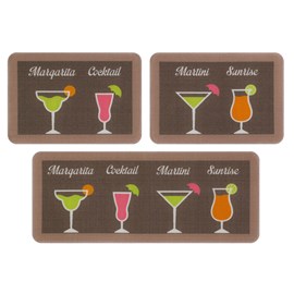 Jogo de Tapete de Cozinha Menu Jolitex Cocktail 3 Peças Jogo de Tapete de Cozinha Menu Jolitex Cocktail 3 Peças