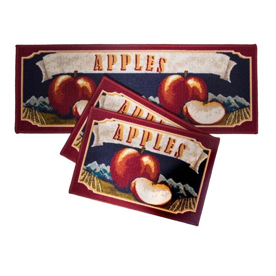 Jogo de Tapete para Cozinha Corttex Atualle Confeitare Apples Flag