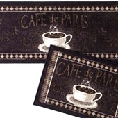 Jogo de Tapete para Cozinha Corttex Bistrô Café de Paris 2 Pçs