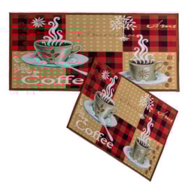 Jogo de Tapete para Cozinha Corttex Gourmet Coffee 2Pçs Jogo de Tapete para Cozinha Corttex Gourmet Coffee 2Pçs