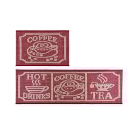 Jogo de Tapete para Cozinha Eco Nature Tea Vermelho Jogo de Tapete para Cozinha Eco Nature Tea Vermelho