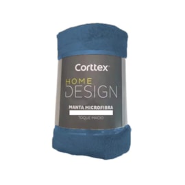 Kit 10 Manta de Microfibra Solteiro Corttex Home Desing Azul 1,50m x 2,00m