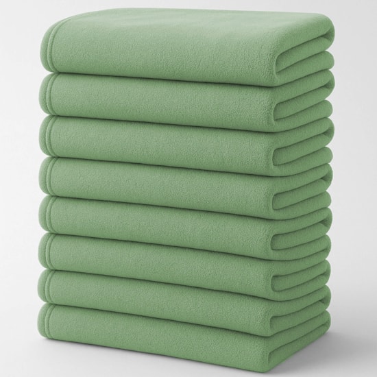 Kit 10 Mantas de Microfibra Casal Jolitex Verde Floresta 1,80m x 2,20m (ATACADO)