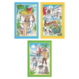 Kit 12 Panos de Copa Felpudo Estampado Dohler Brasilidade Kit 12 Panos de Copa Felpudo Estampado Dohler Brasilidade