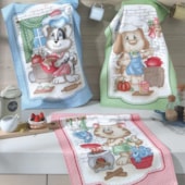 Kit 12 Panos de Copa Felpudo Estampado Dohler Chef Pet Kit 12 Panos de Copa Felpudo Estampado Dohler Chef Pet