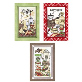 Kit 12 Panos de Copa Felpudo Estampado Dohler Coffe Kit 12 Panos de Copa Felpudo Estampado Dohler Coffe