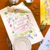 Kit 12 Panos de Copa Felpudo Estampado Dohler Frases Kit 12 Panos de Copa Felpudo Estampado Dohler Frases