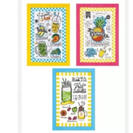 Kit 12 Panos de Copa Felpudo Estampado Dohler Frutas Kit 12 Panos de Copa Felpudo Estampado Dohler Frutas