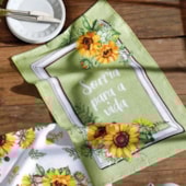 Kit 12 Panos de Copa Felpudo Estampado Dohler Girassol Kit 12 Panos de Copa Felpudo Estampado Dohler Girassol