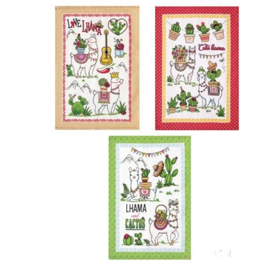 Kit 12 Panos de Copa Felpudo Estampado Dohler Lhamas Kit 12 Panos de Copa Felpudo Estampado Dohler Lhamas