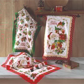 Kit 12 Panos de Copa Felpudo Estampado Dohler Natal 112 Kit 12 Panos de Copa Felpudo Estampado Dohler Natal 112