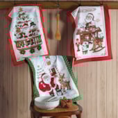 Kit 12 Panos de Copa Felpudo Estampado Dohler Natal II Kit 12 Panos de Copa Felpudo Estampado Dohler Natal II