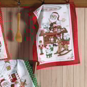 Kit 12 Panos de Copa Felpudo Estampado Dohler Natal II Kit 12 Panos de Copa Felpudo Estampado Dohler Natal II