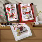 Kit 12 Panos de Copa Felpudo Estampado Dohler Sushi 01 Kit 12 Panos de Copa Felpudo Estampado Dohler Sushi 01