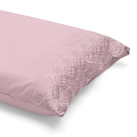 Kit 2 Fronhas 100% Poliéster Com Renda Buettner Amy Rosa Kit 2 Fronhas 100% Poliéster Com Renda Buettner Amy Rosa