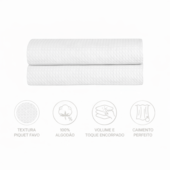 Kit 3 Colchas Queen Piquet Teka Genova 100% Algodão Branco (ATACADO)