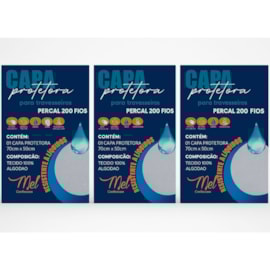 Kit 3 Protetores de Travesseiro Hotelaria 200 Fios 100% Algodão Mel