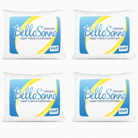Kit 4 Travesseiro Trisoft Bello Sonno 45x65