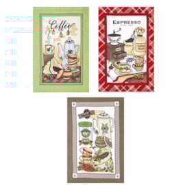 Kit 6 Panos de Copa Felpudo Estampado Dohler Coffe Kit 6 Panos de Copa Felpudo Estampado Dohler Coffe