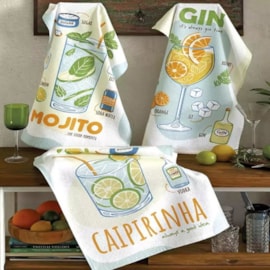 Kit 6 Panos de Copa Felpudo Estampado Dohler Drinks Kit 6 Panos de Copa Felpudo Estampado Dohler Drinks