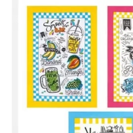 Kit 6 Panos de Copa Felpudo Estampado Dohler Frutas Kit 6 Panos de Copa Felpudo Estampado Dohler Frutas
