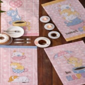 Kit 6 Panos de Copa Felpudo Teka Primore Gatinhos 100% Algodão 40x65 cm