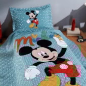 Kit Cobre Leito Solteiro Hedrons Disney Mickey Home 1,60x2,35 (1 Cobre Leito + 1 Porta Travesseiro)