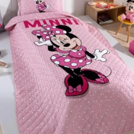 Kit Cobre Leito Solteiro Hedrons Disney Minnie Home 1,60x2,35 (1 Cobre Leito + 1 Porta Travesseiro)