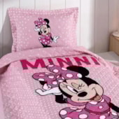 Kit Cobre Leito Solteiro Hedrons Disney Minnie Home 1,60x2,35 (1 Cobre Leito + 1 Porta Travesseiro)